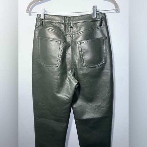 WILFRED Melina Cropped Deep Olive Faux Leather Pants Size 2 EUC W/tiny flaw* - Picture 5 of 9